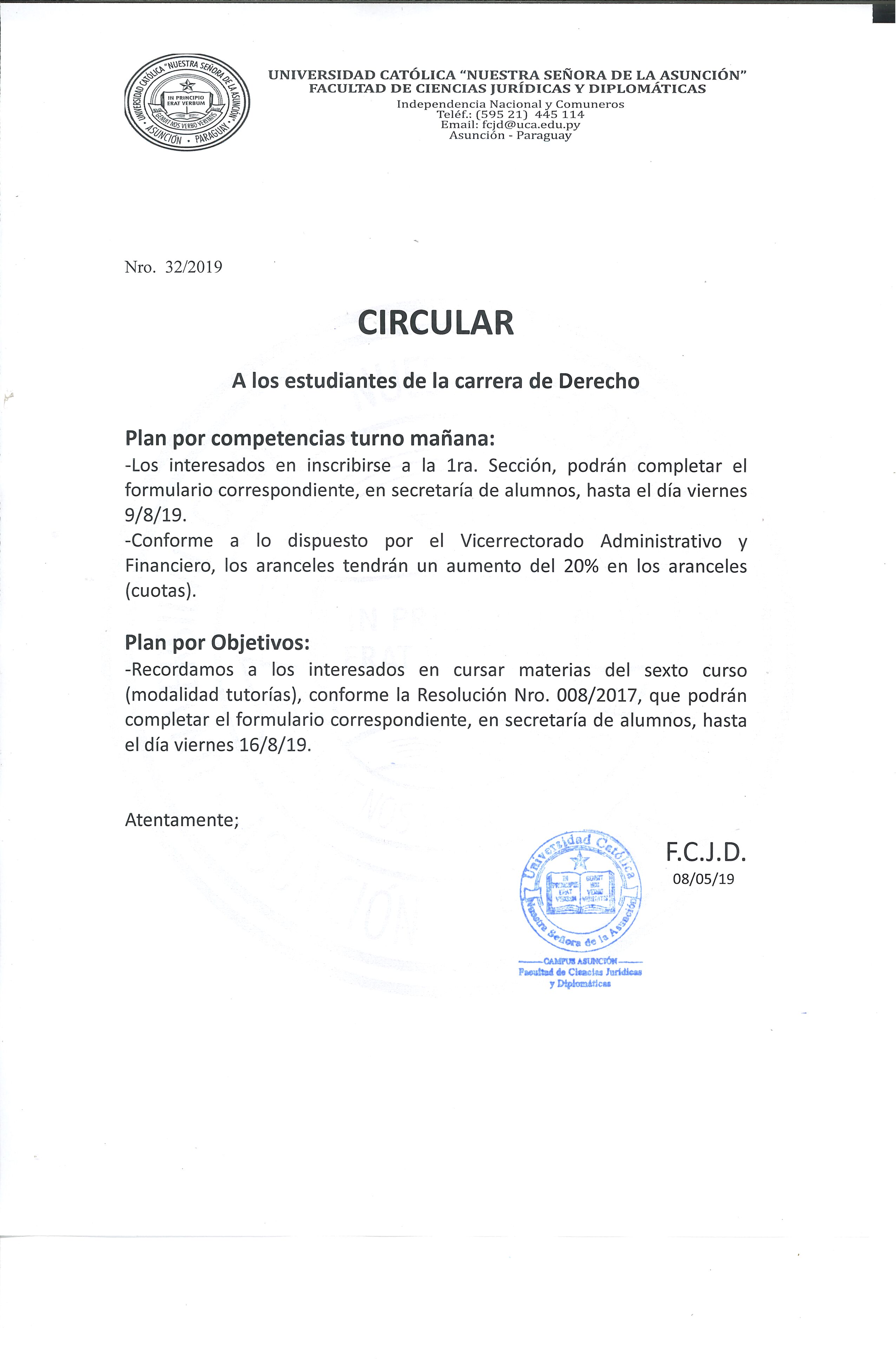 CIRCULAR Nº 32