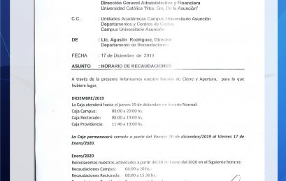 MEMORANDUM – RECAUDACIONES