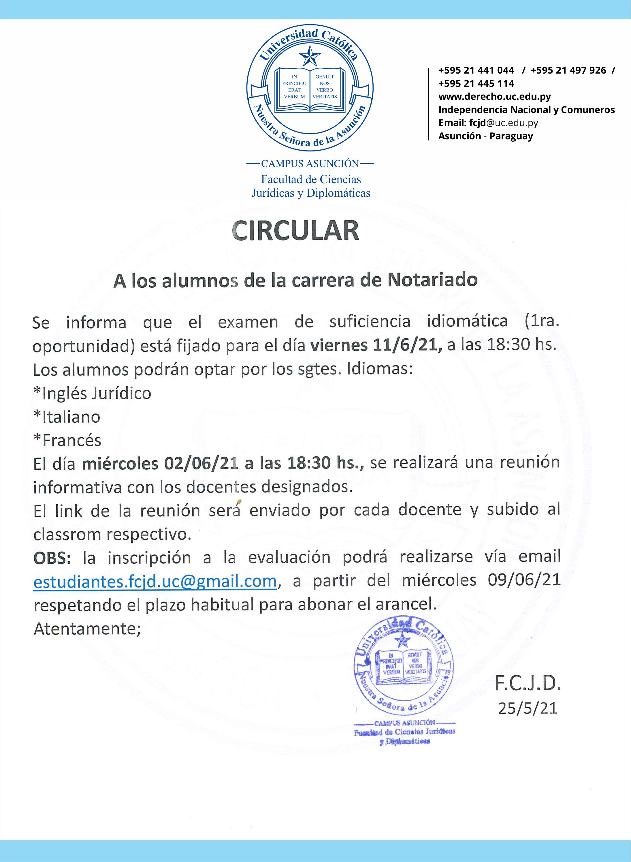 Circular 05/2021