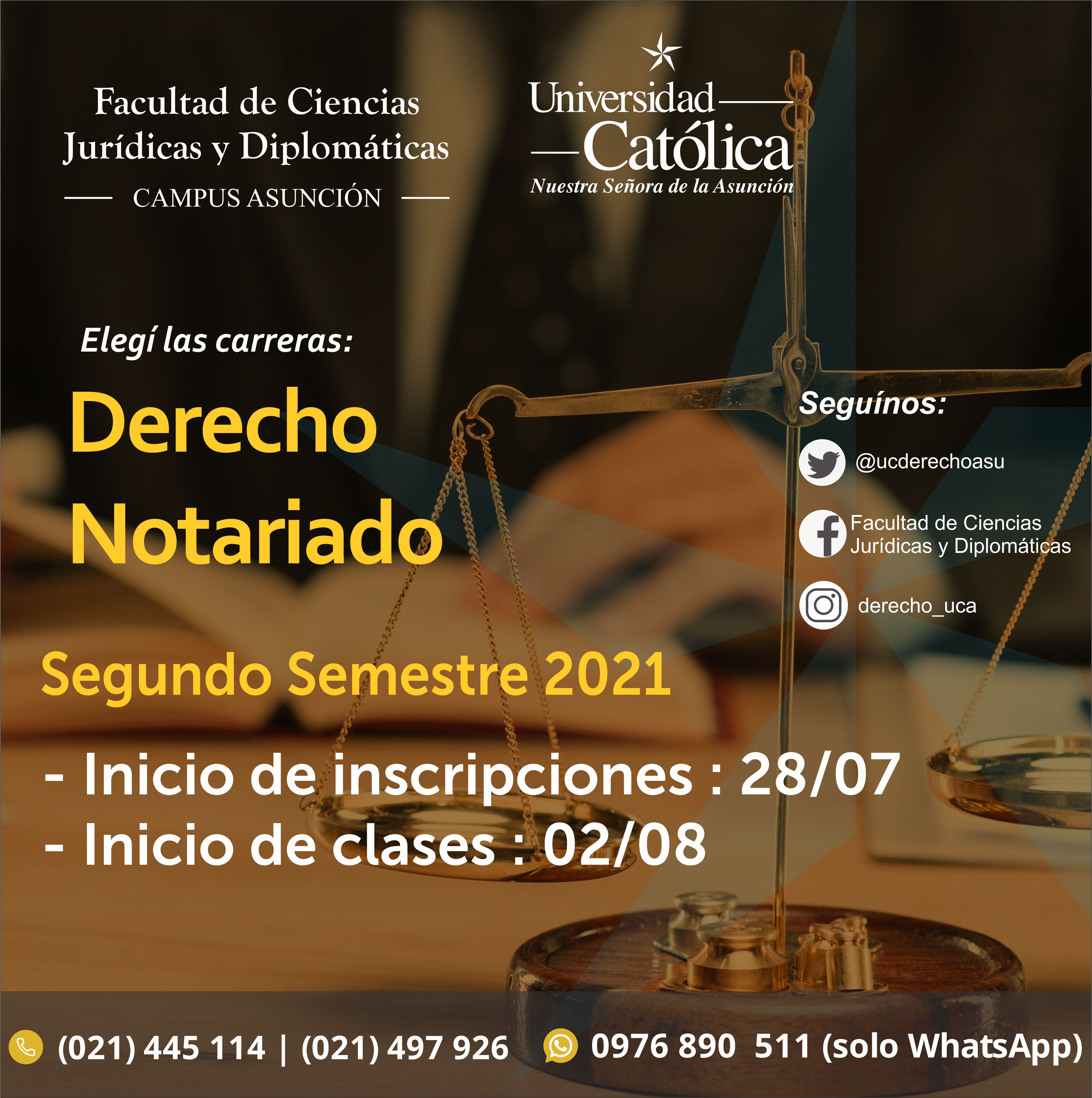 Inscripciones Segundo Semestre 2021