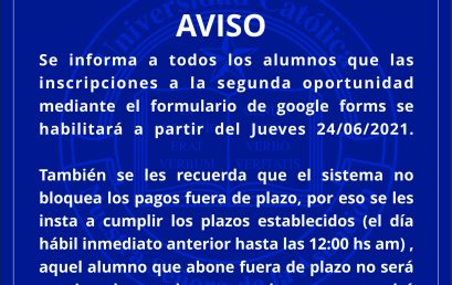 AVISO sobre Segunda Oportunidad