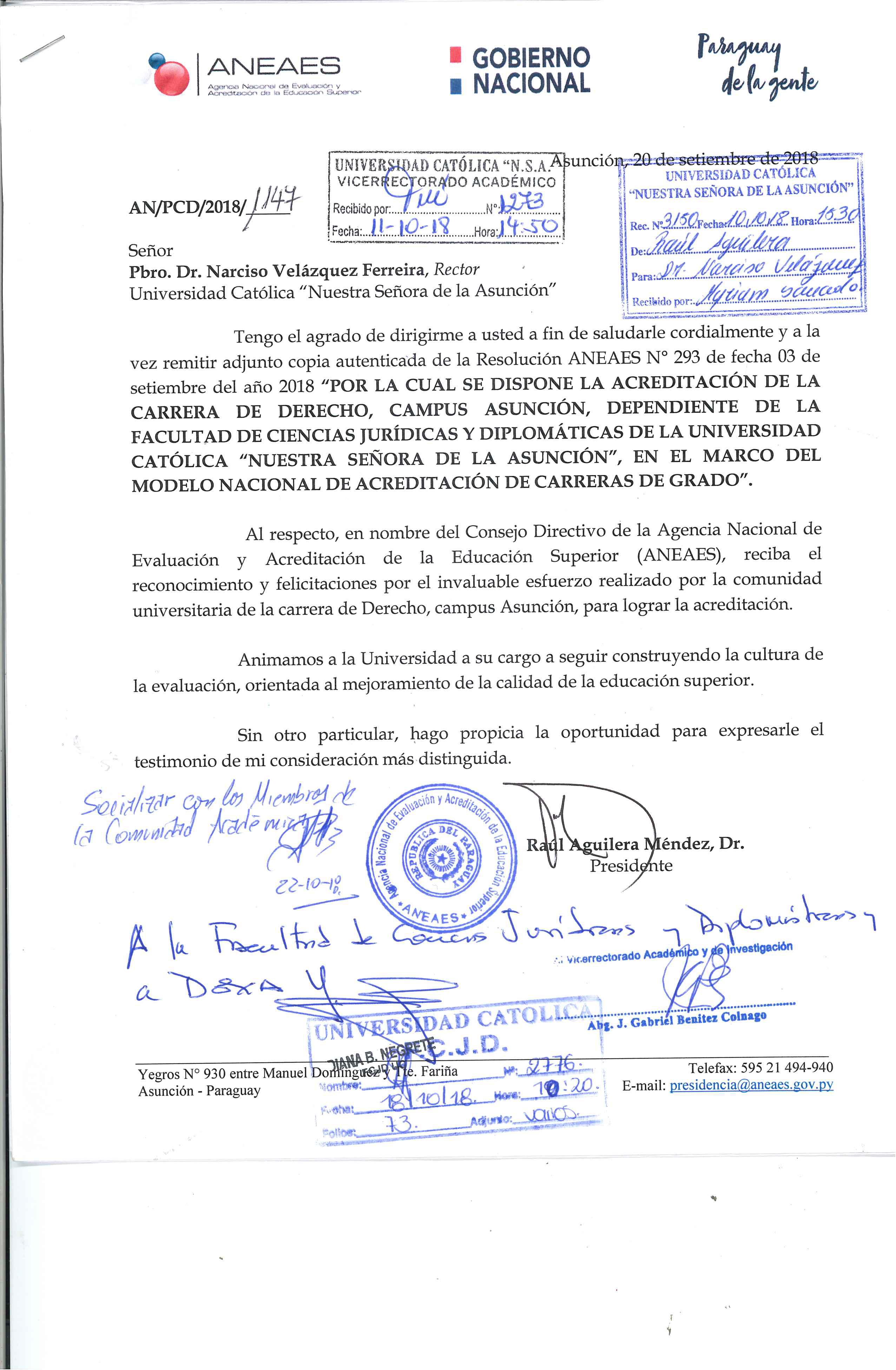 Comunicación Reacreditacion